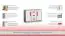 120 cm breite Kommode / Sideboard Olaf 06, Farbe: Anthrazit / Weiß / Rot, teilmassiv - 85 x 120 x 40 cm, 2 Türen, 3 Schubladen, Griffe aus Massivholz