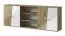 Schrankbetterweiterung Sirte 17, Farbe: Eiche / Weiß Hochglanz  - Abmessungen: 80 x 213 x 40 cm (H x B x T)