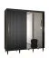 Kleiderschrank mit einer Spiegeltür und zwei Kleiderstangen Jotunheimen 118, Farbe: Schwarz - Abmessungen: 208 x 200,5 x 62 cm (H x B x T)