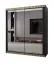 Schwarzer Schiebetürenschrank mit Spiegeltüren Bernina 47, Oberfläche Matt, Maße: 200 x 180 x 62 cm, 10 Fächer, 2 Kleiderstangen