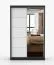 2 Meter hoher Kleiderschrank / Schiebetürenschrank | 200 x 120 x 61 cm | Weiß / Schwarz | Rudawy 03 | 2 Türen | Spiegel | Kleiderstange | 6 Fächer