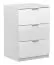 Nachtkommode Sabadell 21, Farbe: Weiß / Weiß Hochglanz - 67 x 45 x 38 cm (H x B x T)