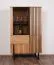 Vitrine Slatina 06, Farbe: Eiche / Schwarz, teilmassiv - Abmessungen: 146 x 91 x 45 cm (H x B x T)