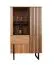 Vitrine Slatina 06, Farbe: Eiche / Schwarz, teilmassiv - Abmessungen: 146 x 91 x 45 cm (H x B x T)