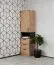 Schrank | Fafe 06 | 195 x 52 x 40 cm | Soft Close | Holzoptik | Eiche Artisan / Schwarz | 1 Tür | 1 offenes Fach | 3 Schubladen | 4 Fächer | eckig
