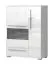 Vitrine Garim 14, Farbe: Weiß Hochglanz - 123 x 90 x 40 cm (H x B x T)