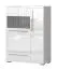 Vitrine Garim 14, Farbe: Weiß Hochglanz - 123 x 90 x 40 cm (H x B x T)
