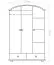 Kleiderschrank | 3 Drehtüren | 5 Fächer | 2 Schubladen | mit Kleiderstange | 133 cm breit | Massivholz | Farbe: Natur Abbildung