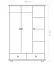 Kleiderschrank | 3 Drehtüren | 2 Schubladen | 4 Fächer | mit Kleiderstange | 123 cm breit | Massivholz | Farbe: Natur Abbildung