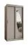 Kleiderschrank / Schiebetürenschrank Jorasses 04, Farbe: Kaschmir, Aluminiumschienen, fünf Fächer, 1 Meter breit, eine Spiegeltür, zwei Kleiderstangen