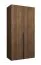 Drehtürenschrank mit Soft-Close-Funktion | Farbe: Walnuss | 1 Meter breit | eine Kleiderstange | Kleiderschrank | Griffe: Schwarz | ein Fach