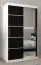 120 cm breiter Kleiderschrank mit 5 Fächern und 2 Türen | Farbe: Weiß / Schwarz Abbildung