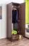 Kleiderschrank | 1 Drehtür | 1 Schublade | mit Kleiderstange | 47 cm breit | Massivholz | Farbe: Nuss Abbildung