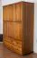 Kleiderschrank | 3 Drehtüren | 4 Schubladen | 4 Fächer | mit Kleiderstange | 154 cm breit | Massivholz | Farbe: Eiche Rustikal Abbildung