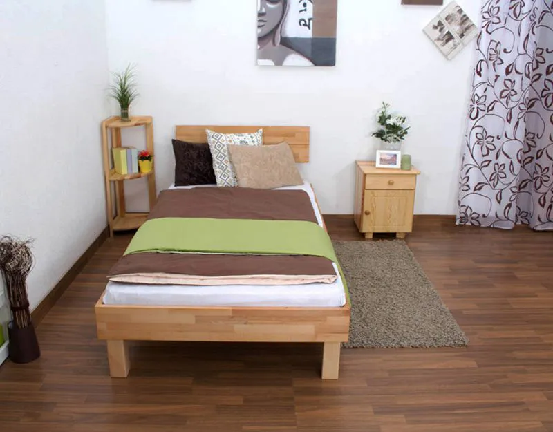 Holzbett Kernbuche 90 x 200 cm geölt Abbildung