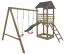 Spielturm S11B inkl. Wellenrutsche, Doppelschaukel-Anbau, Sandkasten und Holzleiter - Abmessungen: 330 x 360 cm (B x T)