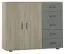 Kommode Ciomas 10, Farbe: Sonoma Eiche / Grau - Abmessungen: 104 x 130 x 40 cm (H x B x T)