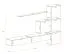 Außergewöhnliche Wohnwand mit genügend Stauraum Kongsvinger 68, Farbe: Grau Hochglanz / Eiche Wotan - Abmessungen: 200 x 310 x 40 cm (H x B x T), mit Push-to-open System