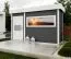 Outdoo-Sauna / Gartensauna 40 mm | für bis zu 6 Personen | mit großem Panoramafenster | Farbe: Anthrazit / Weiß | Außenmaße (B x T): 354 x 204 cm Abbildung