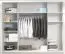 258 cm breiter Schiebetürenschrank mit 3 Türen | 8 Fächer | 2 Kleiderstangen | Farbe: Weiß Abbildung