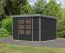 Pultdach Gartenhaus, Fichte anthrazit/graualuminium, Trapezblechdach, wetterfest, stahlverstärkte Ecken, langlebig, Zylinderschloss, 2,98x2,42m