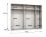 Kleiderschrank | 5-Türig | Farbe: Weiß | 2,5 Meter breit | Griffe: Schwarz | 3 Kleiderstangen | 3 Fächer | Maße: 250 x 52 x 202 cm | ABS-Kantenschutz