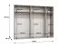Kleiderschrank | 5-Türig | Farbe: Kaschmir | 2,5 Meter breit | Griffe: Schwarz | 3 Kleiderstangen | 3 Fächer | Maße: 250 x 52 x 202 cm | ABS-Kantenschutz