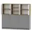 Jugendzimmer - Schrankbetterweiterung Garian 21, Farbe: Eiche / Weiß / Grau - Abmessungen: 79 x 213 x 40 cm (H x B x T)