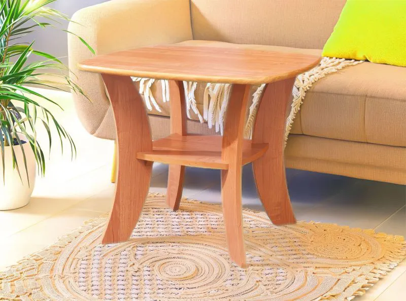 Couchtisch Grogol 15, Farbe: Erle - Abmessungen: 68 x 68 x 57 cm (B x T x H)