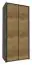 90 cm breiter Kleiderschrank mit 2 Türen | Farbe: Eiche Dunkelbraun Abbildung
