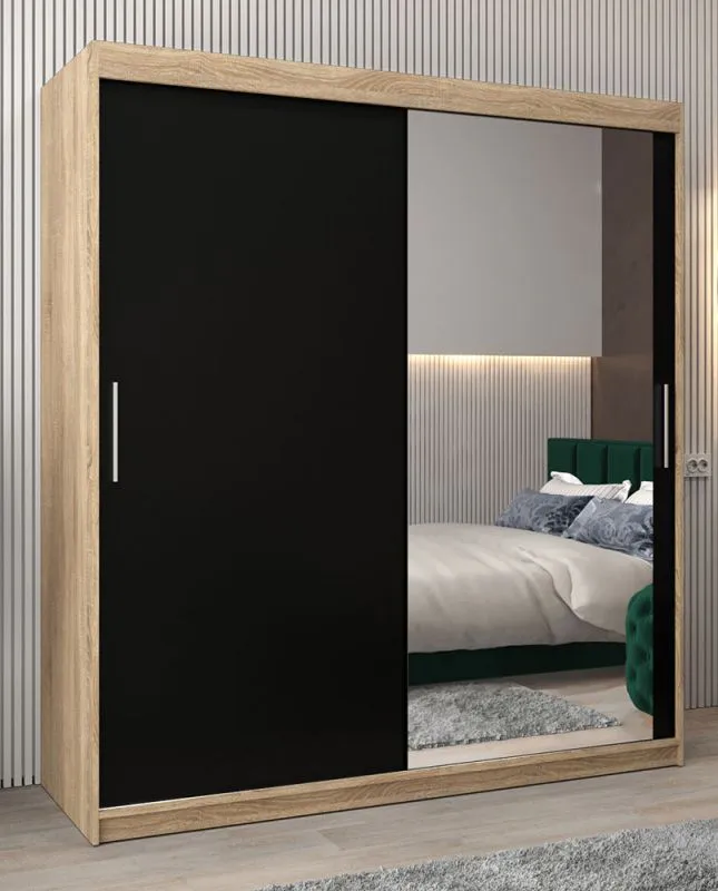180 cm breiter Kleiderschrank mit 10 Fächern und 2 Türen | Farbe: Sonoma Eiche Abbildung