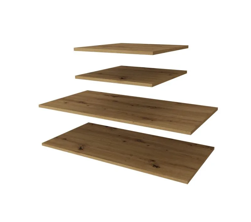 Holzeinlegeboden für Kleiderschrank | 6er Set | Farbe: Eiche Artisan | für Schränke mit der Breite: 250 cm