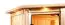 Sauna "Eeli" mit graphitfarbener Tür und Kranz SET mit Ofen externe Steuerung easy 9 kW - 210 x 132 x 202 cm (B x T x H)