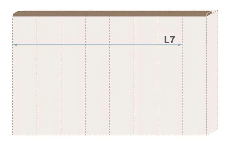 Oberer Rahmen für Drehtürenschrank / Kleiderschrank Gataivai und Anbaumodule, 2er Set, Farbe: Walnuss - Breite: 136 cm / 182 cm