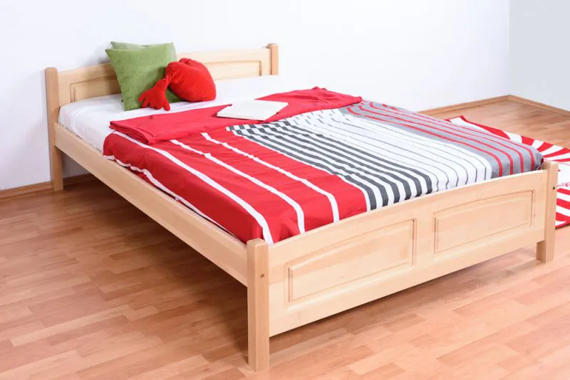 Kinderbett / Jugendbett Buche massiv Vollholz natur 117, inkl. Lattenrost - 140 x 200 cm (B x L)