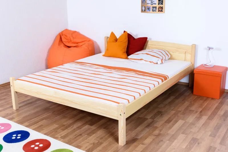 Jugendbett Kiefer massiv Vollholz natur 85, inkl. Lattenrost - 160 x 200 cm (B x L)