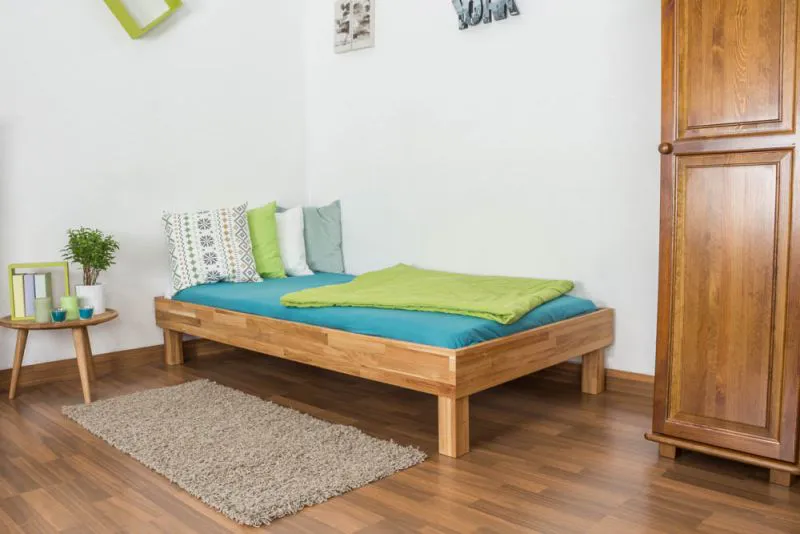 Futonbett / Massivholzbett Wooden Nature 04 Eiche geölt  - Liegefläche 90 x 200 cm (B x L) 