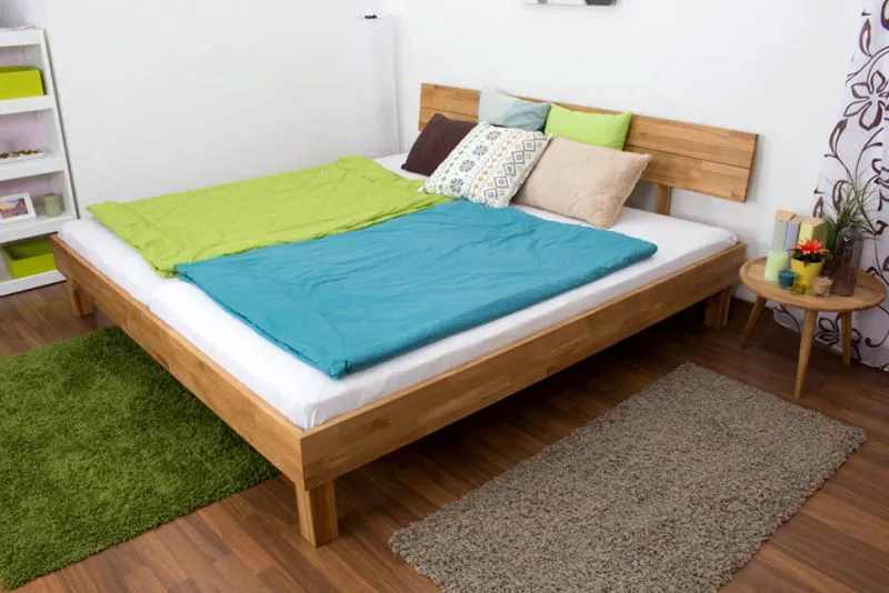 Eiche Bett 200 x 200 cm geölt Abbildung