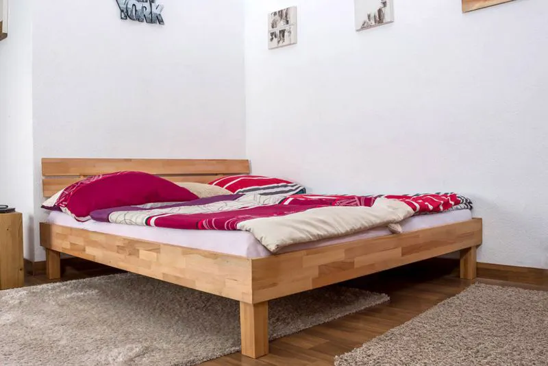 Kernbuche-Bett massiv | 180 x 200 cm | Kernbuche | Geölt Abbildung
