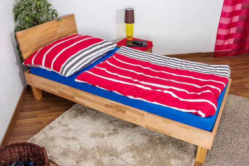 Kernbuche-Bett massiv | 90 x 200 cm | Kernbuche | Geölt Abbildung