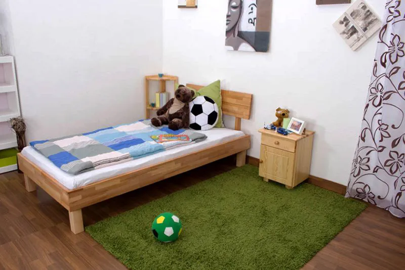 Kernbuche Holzbett 100 x 200 cm geölt Abbildung