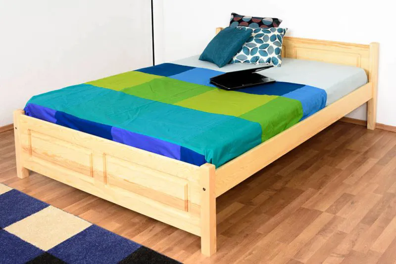 Bettrahmen für Kinder / Kinderbett 140 x 200 cm | Massivholz: Kiefer | Natur Lackiert Abbildung