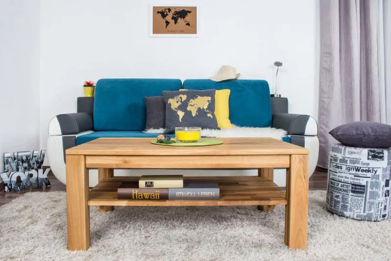 Couchtisch Eiche Massivholz Farbe: Natur 45x105x65 cm Abbildung