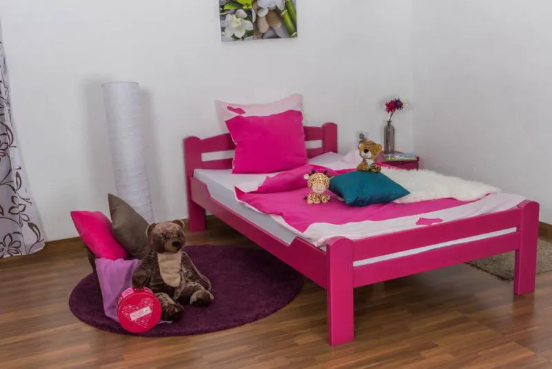 Bett 120 x 200 cm Buche Rosa mit Lattenrost Abbildung