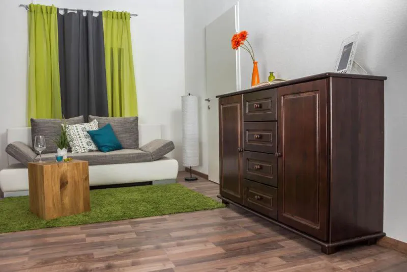 Sideboard, Kiefer massiv, Breite: 150 cm, Farbe: Nuss Abbildung
