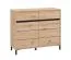 Kommode | 2 Drehtüren | Farbe: Eiche Artisan | 4 Fächer | Maße: 106 x 40 x 90 cm | ABS-Kanten | modernes Design | Beine: Schwarz | 2 Schubladen
