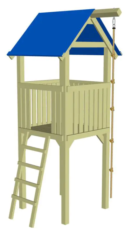 Spielturm K42 inkl. Kletterseil - Abmessungen: 118 x 118 cm (L x B)