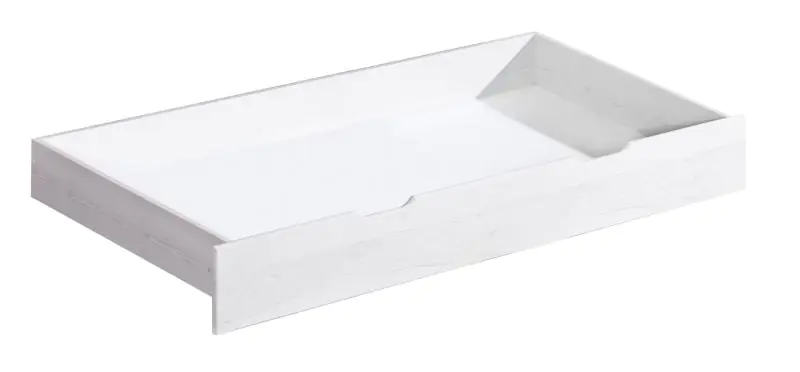 Schublade für Einzelbett / Doppelbett / Gästebett Caesio, Farbe: Weiß - Abmessungen: 20 x 75 x 150 cm (H x B x L)