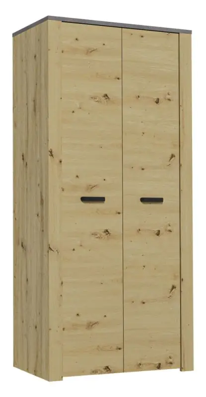 91 cm breiter Kleiderschrank mit 2 Türen | Farbe: Eiche Abbildung