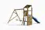 Spielturm Henry inkl. Doppelschaukel, Kletterwand, Wellenrutsche und Holzdach FSC®